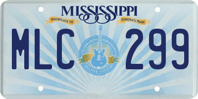 MS license plate MLC299