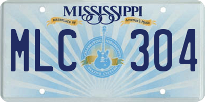 MS license plate MLC304