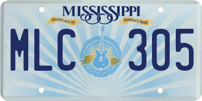 MS license plate MLC305