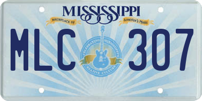 MS license plate MLC307