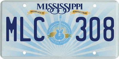 MS license plate MLC308