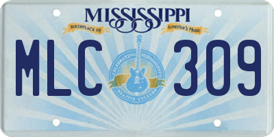 MS license plate MLC309
