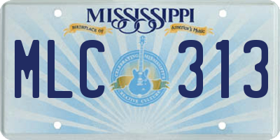 MS license plate MLC313