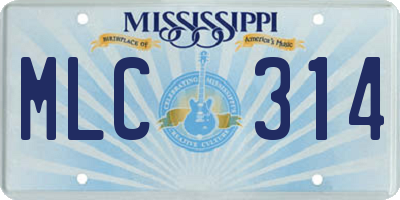 MS license plate MLC314