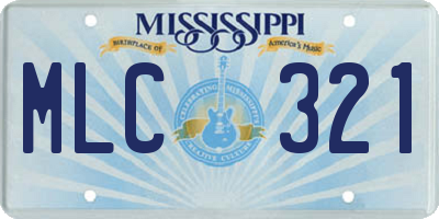 MS license plate MLC321