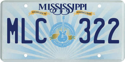 MS license plate MLC322