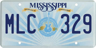 MS license plate MLC329