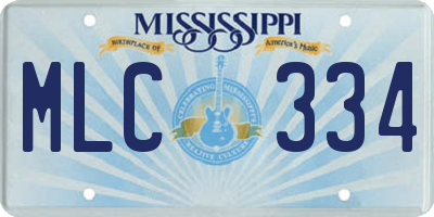 MS license plate MLC334