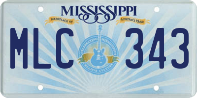 MS license plate MLC343