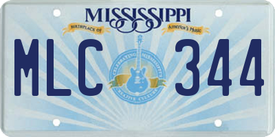 MS license plate MLC344