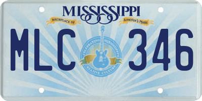 MS license plate MLC346