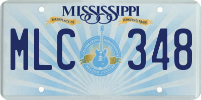 MS license plate MLC348