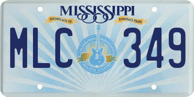 MS license plate MLC349