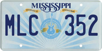 MS license plate MLC352