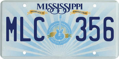 MS license plate MLC356