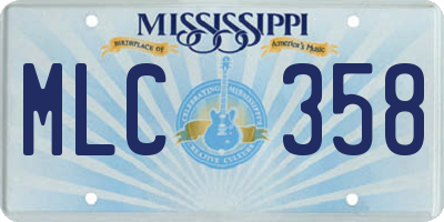 MS license plate MLC358
