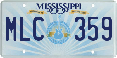 MS license plate MLC359