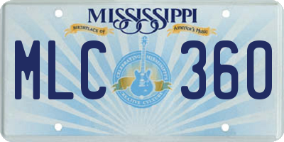 MS license plate MLC360