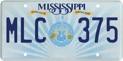 MS license plate MLC375