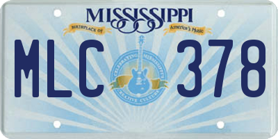 MS license plate MLC378