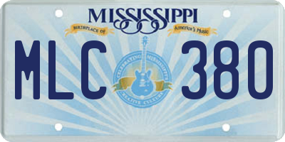 MS license plate MLC380