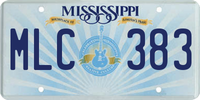 MS license plate MLC383