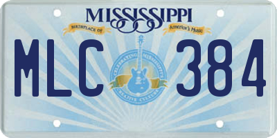 MS license plate MLC384