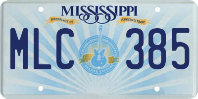 MS license plate MLC385