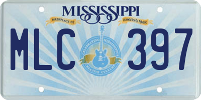 MS license plate MLC397
