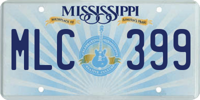 MS license plate MLC399