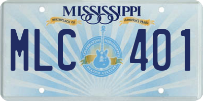 MS license plate MLC401