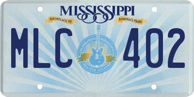MS license plate MLC402