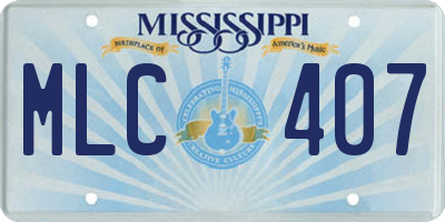 MS license plate MLC407