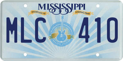 MS license plate MLC410