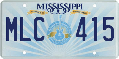MS license plate MLC415