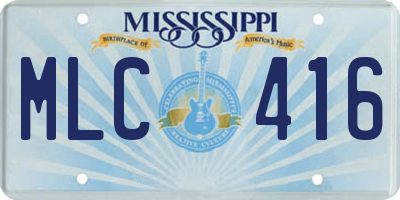 MS license plate MLC416