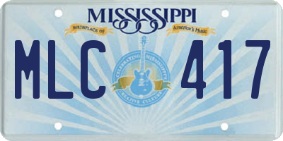 MS license plate MLC417