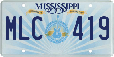 MS license plate MLC419