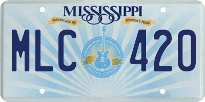 MS license plate MLC420