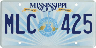 MS license plate MLC425