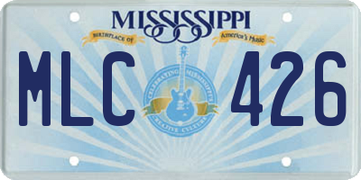 MS license plate MLC426