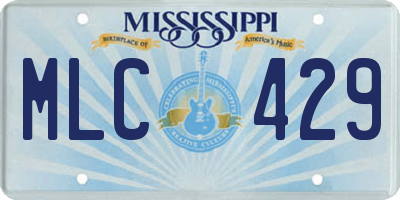 MS license plate MLC429