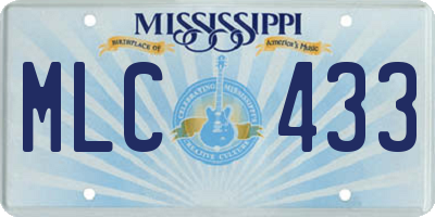 MS license plate MLC433