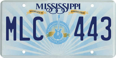 MS license plate MLC443