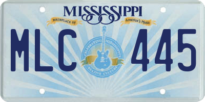 MS license plate MLC445