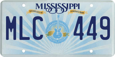 MS license plate MLC449