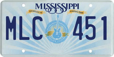 MS license plate MLC451