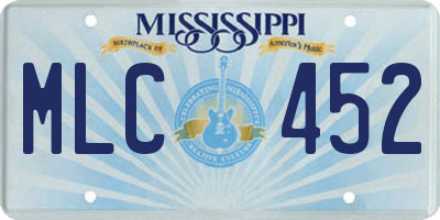 MS license plate MLC452