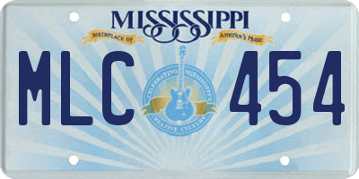 MS license plate MLC454