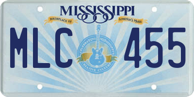 MS license plate MLC455